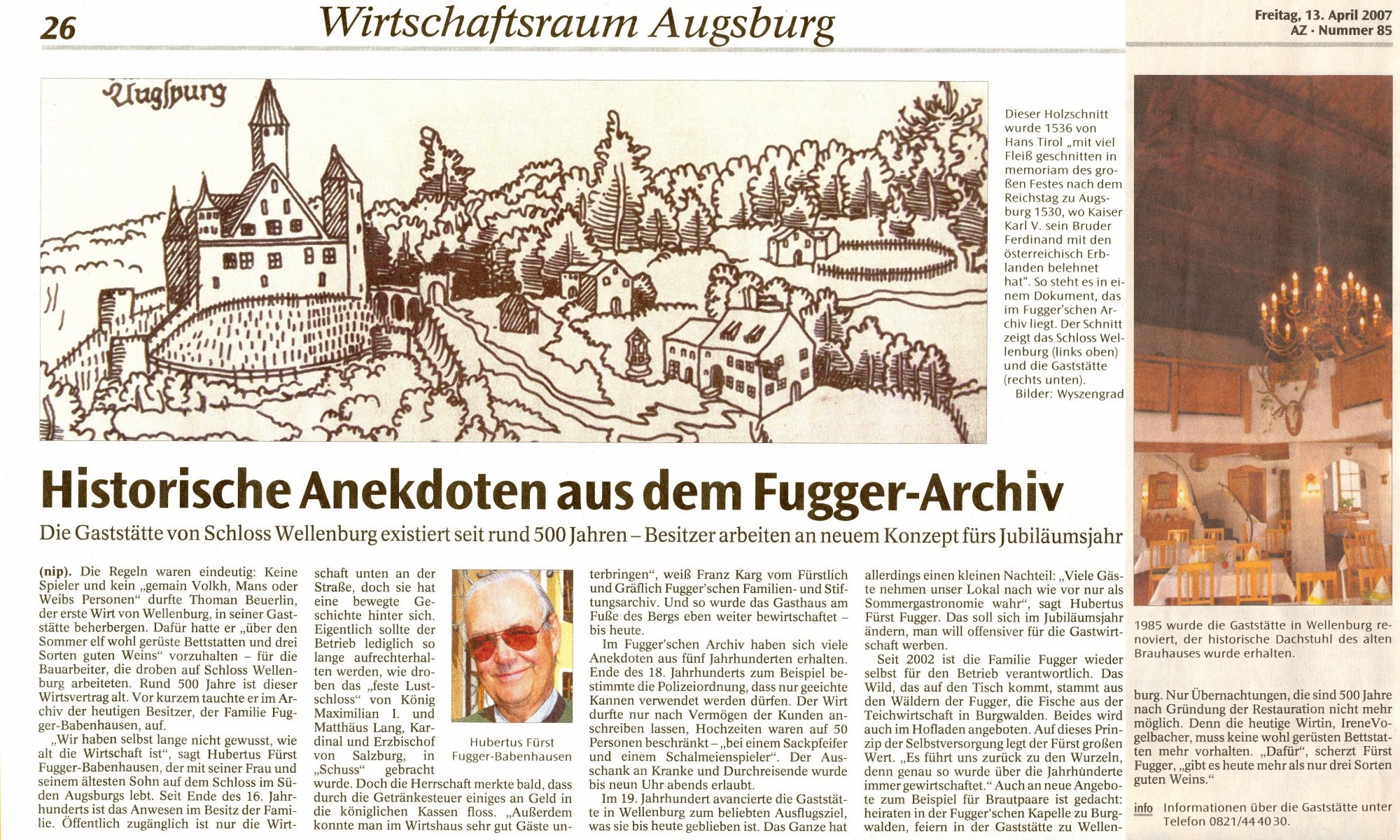 Wellenburg, 500 Jahre Gaststätte