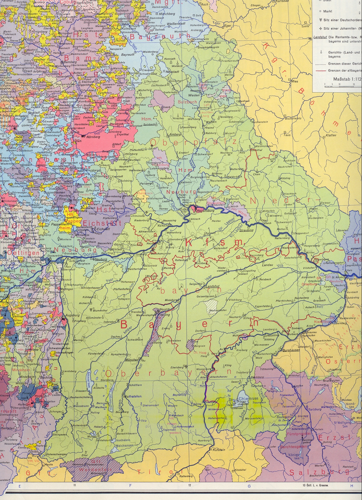 Die Süddeutschen Territorien 1789 Ostteil